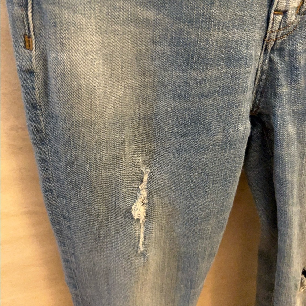 Madewell High Rise Skinny Blue Jeans Distressed Hem Edition With Rips - Picture 2 of 12